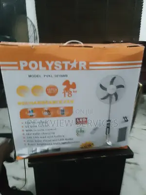 Beat the Heat! Polystar 18'' Solar Rechargeable Fan Availabl