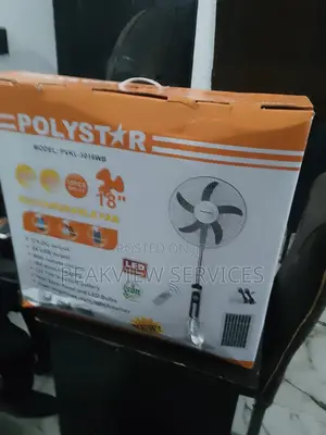 Heavy Duty Polystar 18'' Solar Rechargeable Fan - Order Now