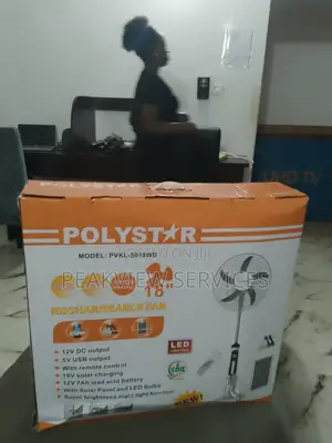 Solar Powered Long Lasting Polystar 18'' Rechargeable Fan