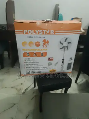 Highly Rated Polystar 18'' Solar Rechargeable Fan - Order No