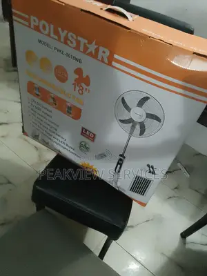 Affordable Efficient Polystar 18'' Solar Rechargeable Fan