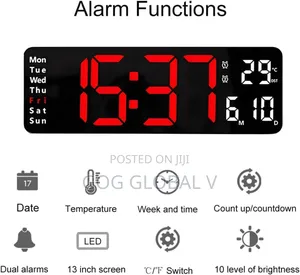 Led Clock With Countdown Timer, Calendar and Temperature