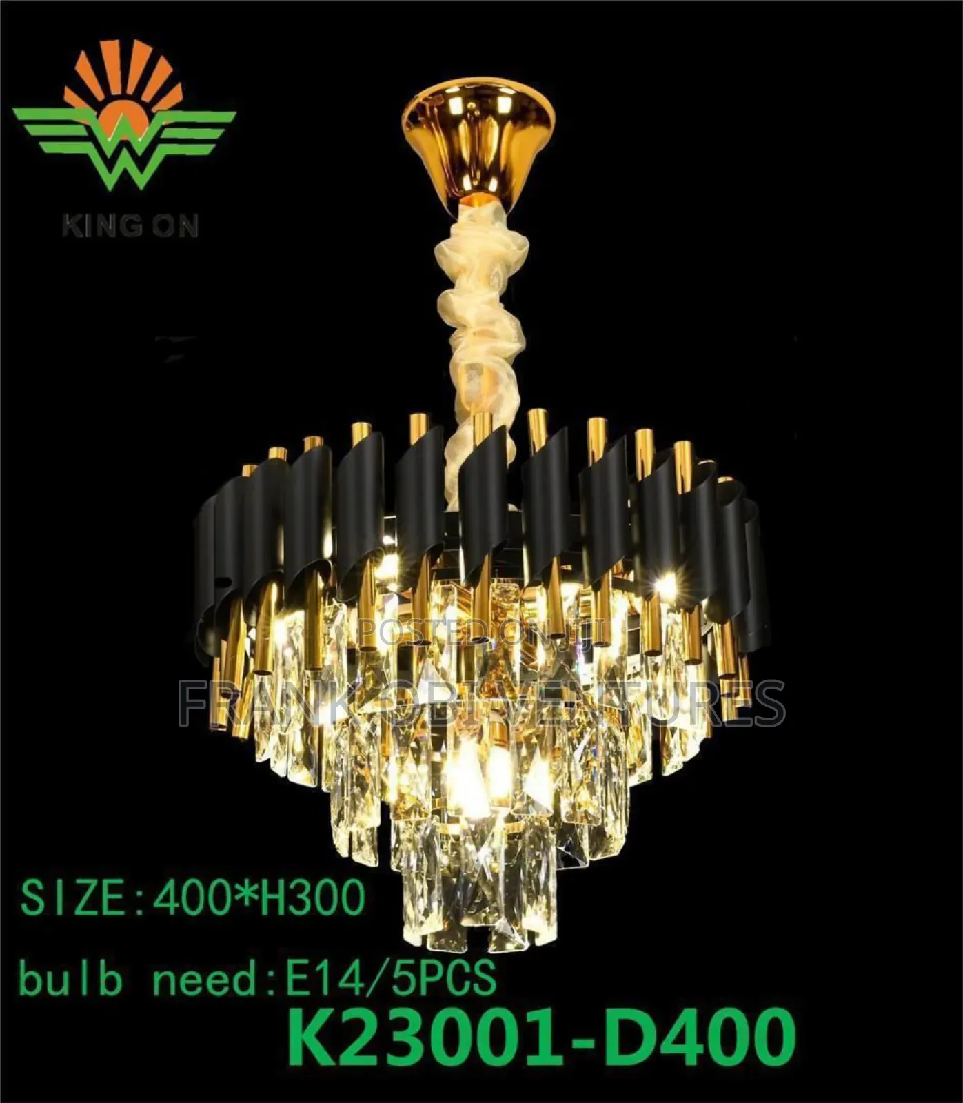 Black Gold Crystal Dropping.