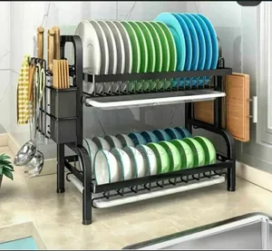 2 Layer Black Dish Drainer