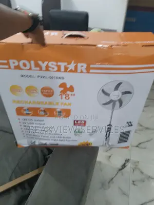 Emergency Cooling! Polystar 18'' Solar Rechargeable Fan