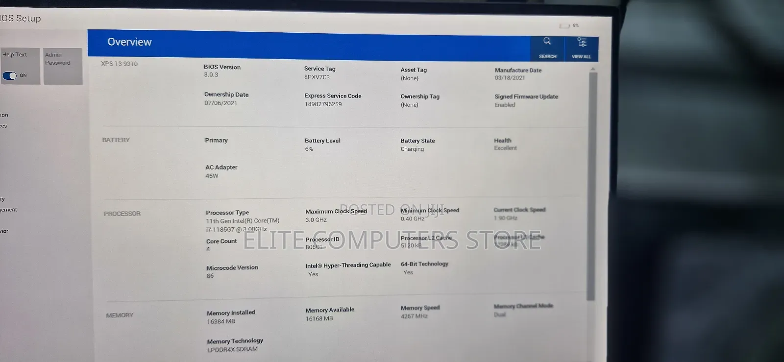 Laptop Dell XPS 13 16GB Intel Core I7 SSD 512GB