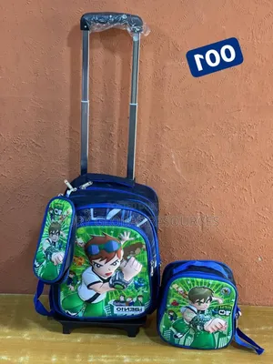 3in1 Detachable Trolley Cartoon Shell School Backpack Bag