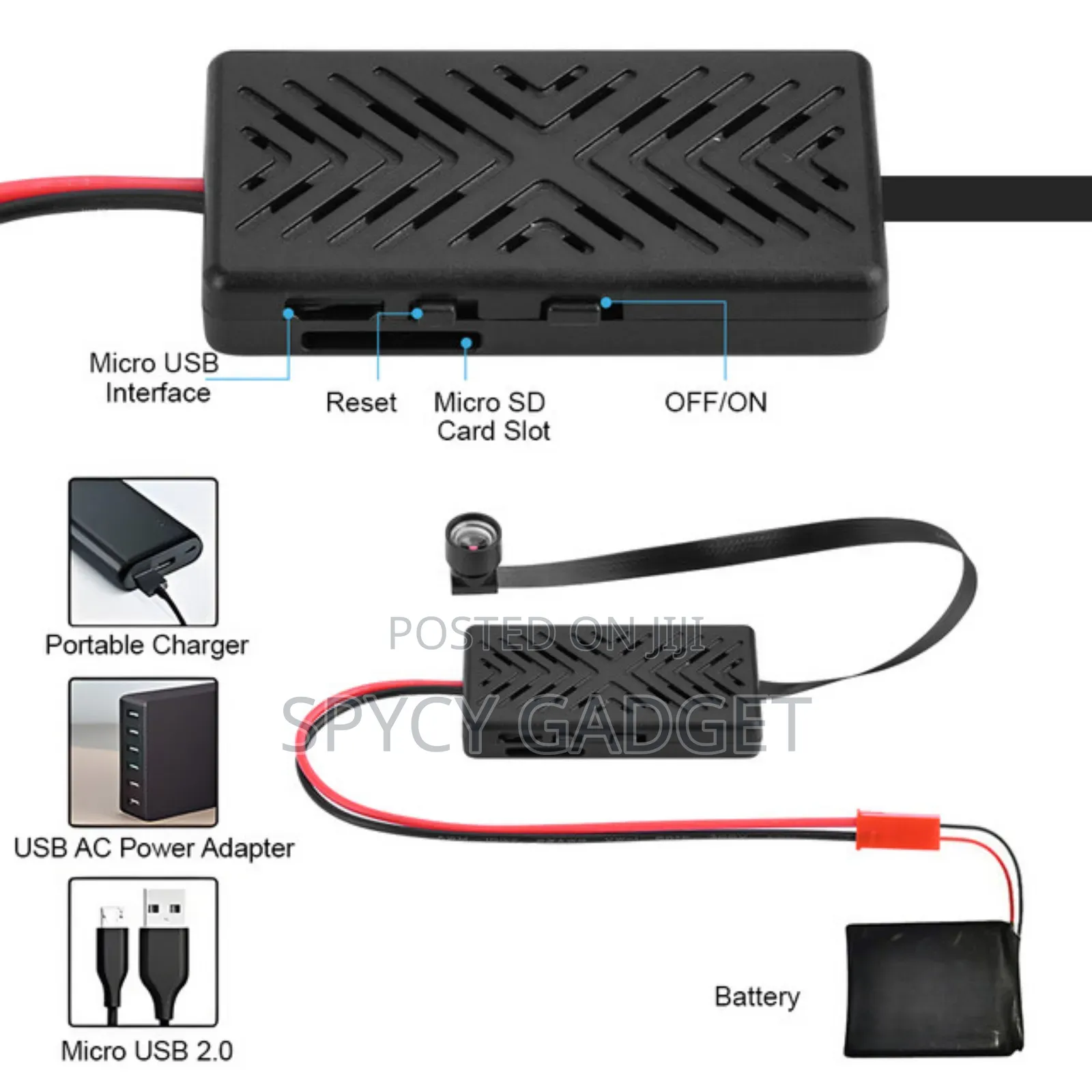 Hd Mini Wifi Rope Hidden Camera for Smartphone Remote View