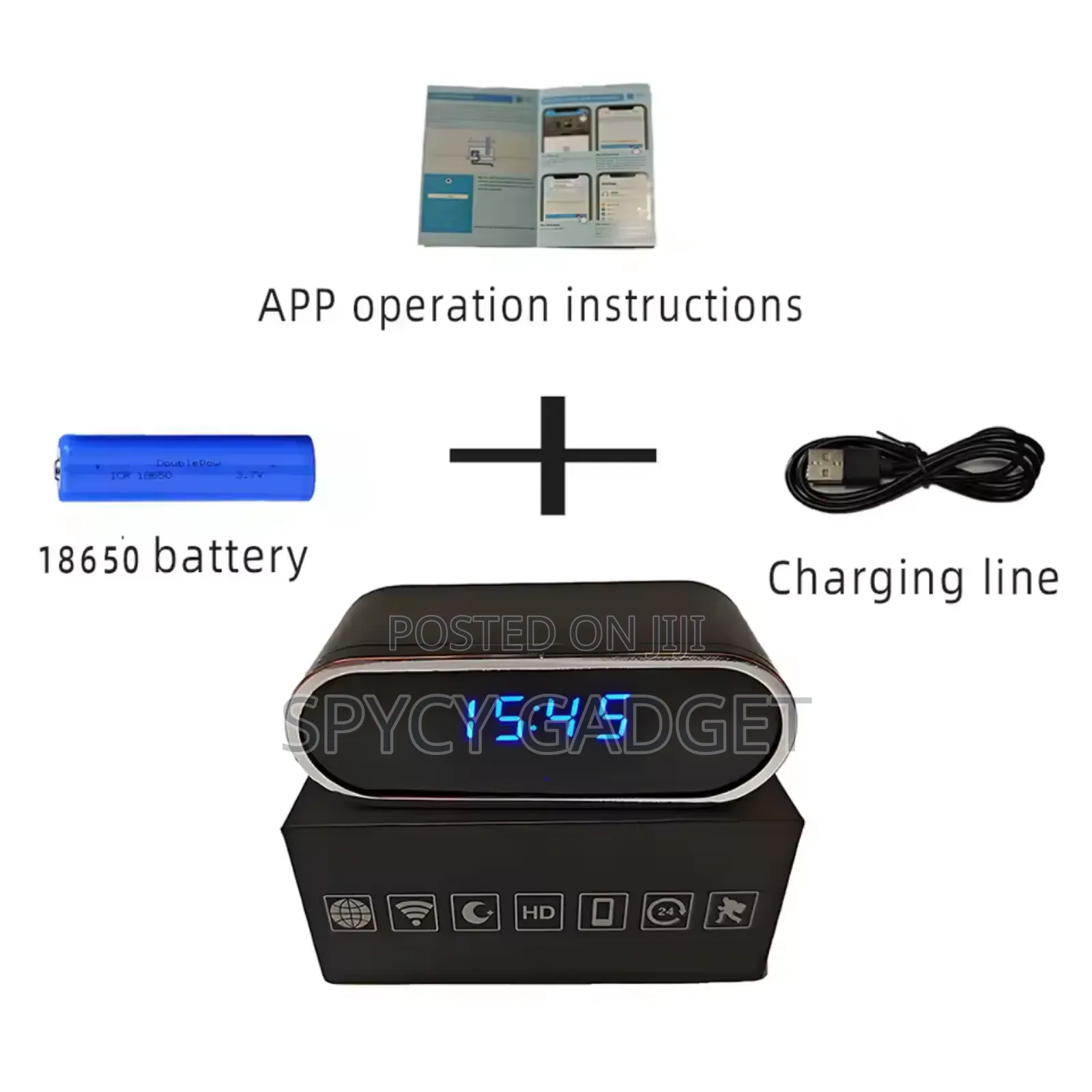 Mini Table Clock With Wifi Hidden Camera 1080p