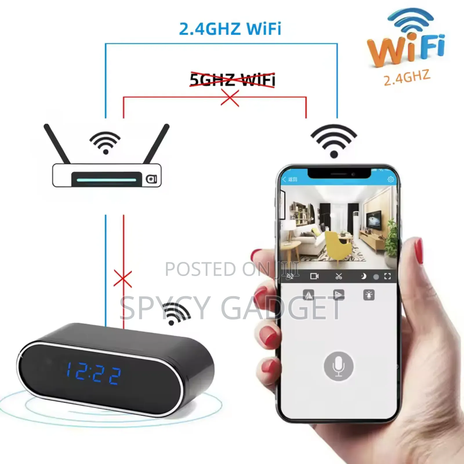 Mini Table Clock With Wifi Hidden Camera 1080p