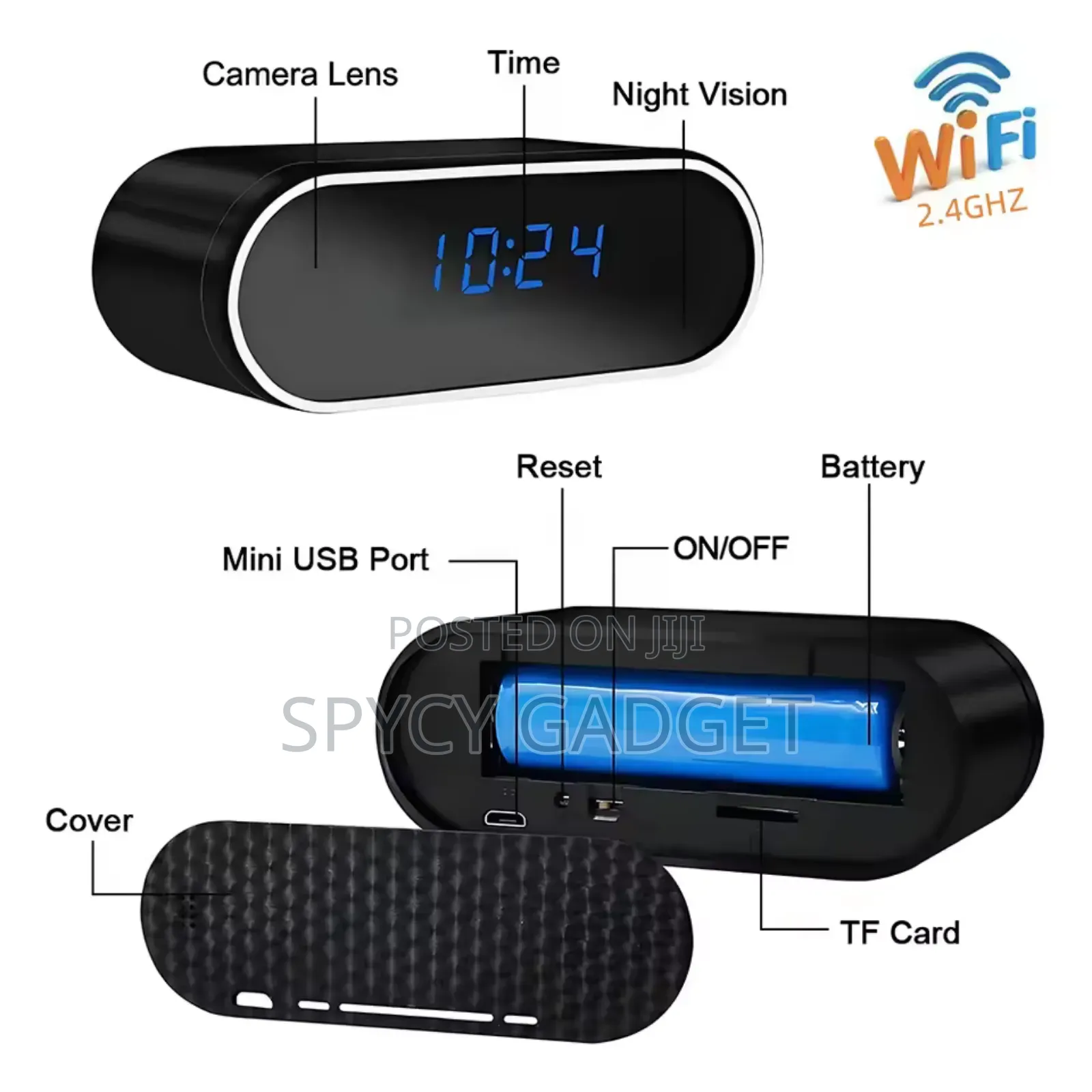 Mini Table Clock With Wifi Hidden Camera 1080p