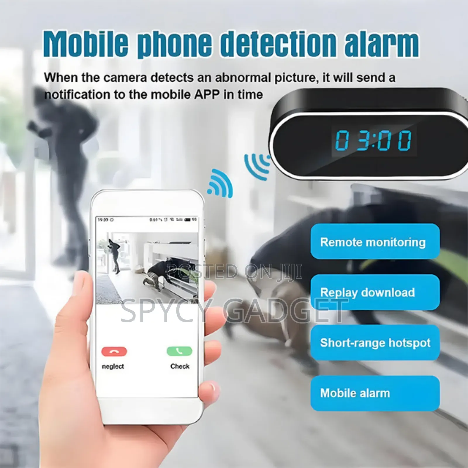Mini Table Clock With Wifi Hidden Camera 1080p