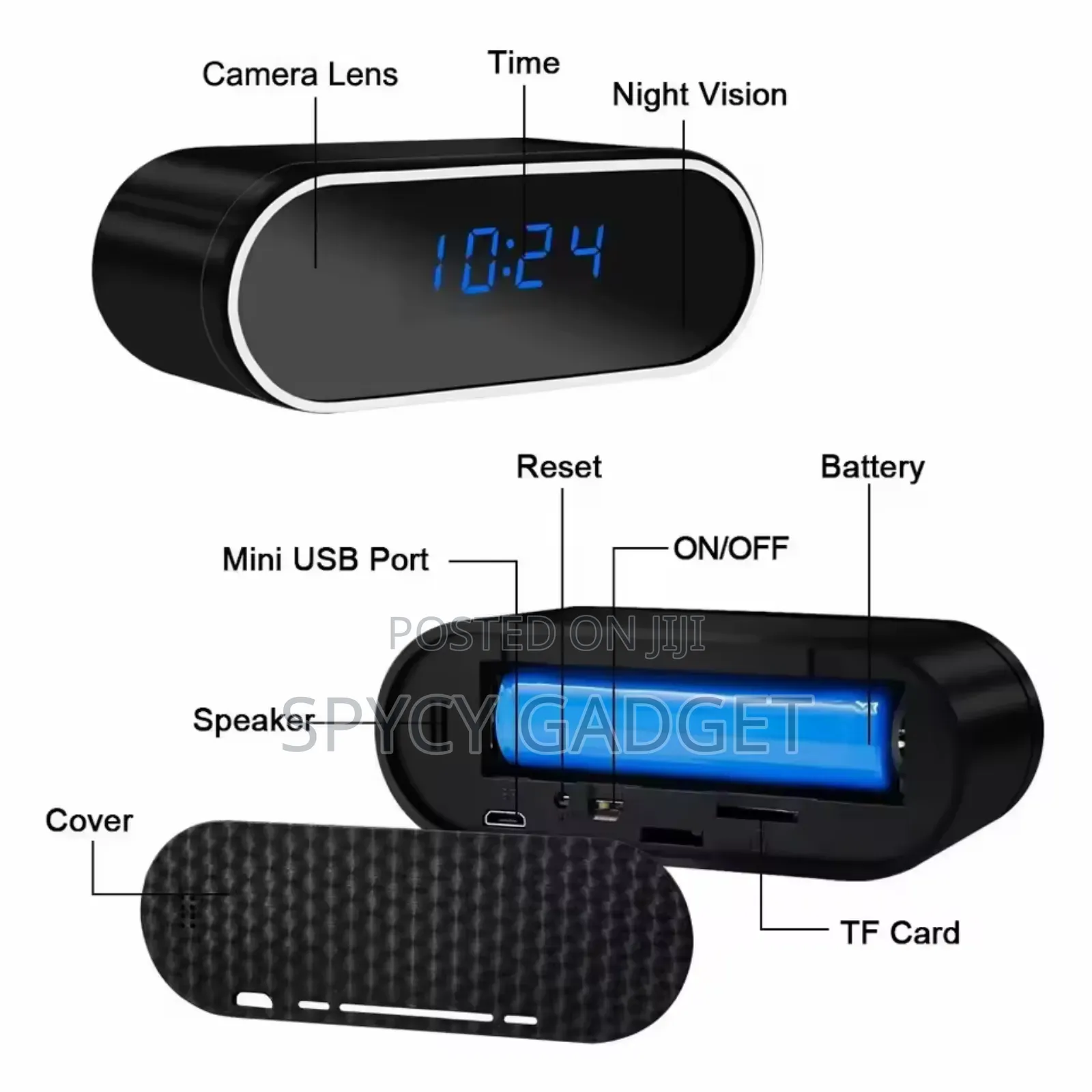 Mini Table Clock With Wifi Hidden Camera 1080p