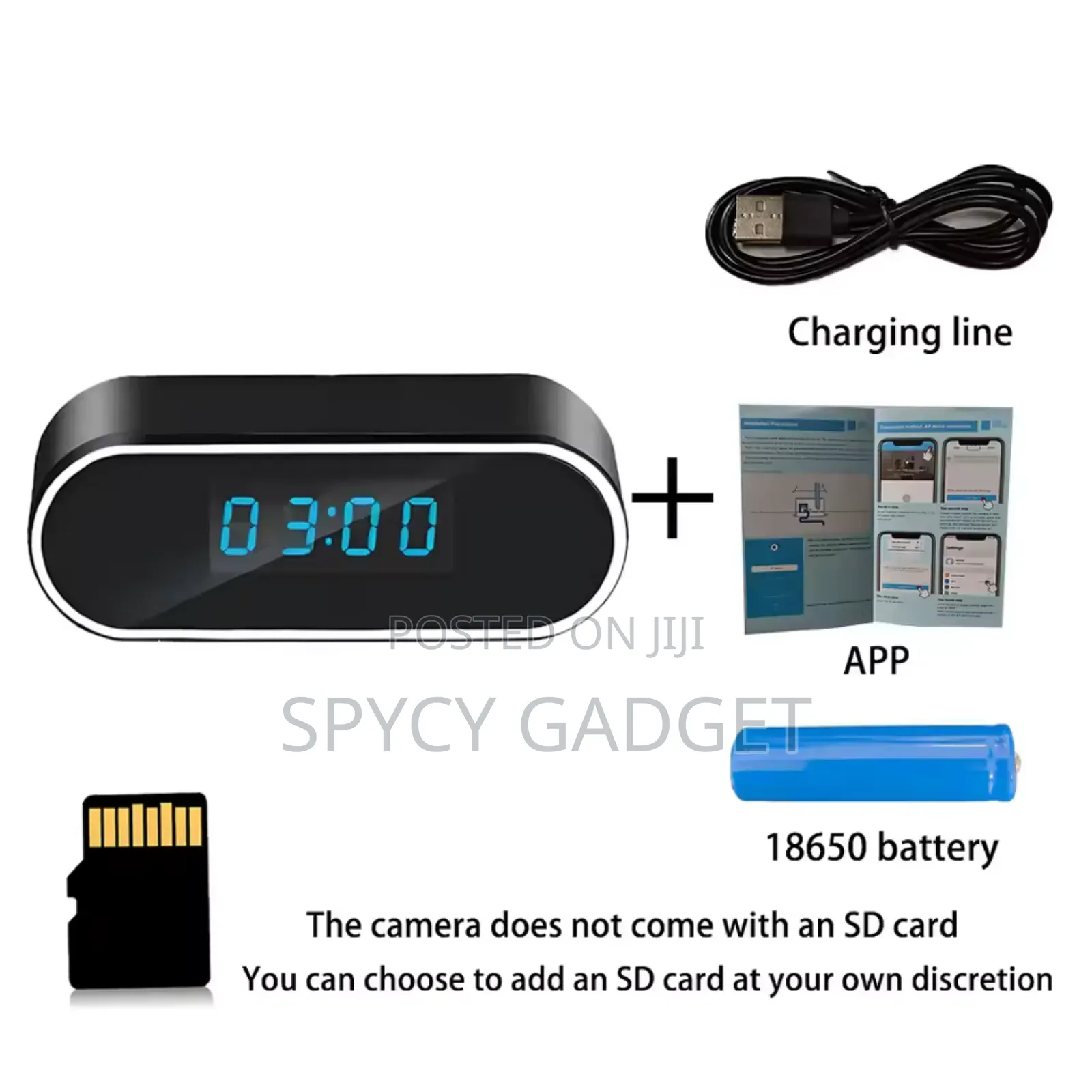 Mini Table Clock With Wifi Hidden Camera 1080p