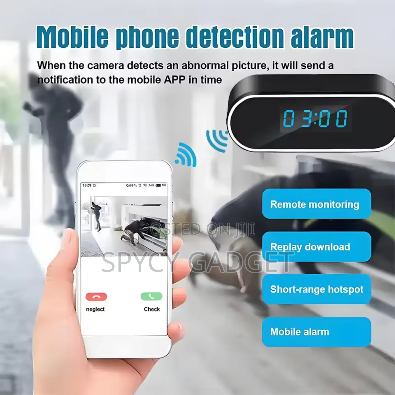 Mini Table Clock With Wifi Hidden Camera 1080p