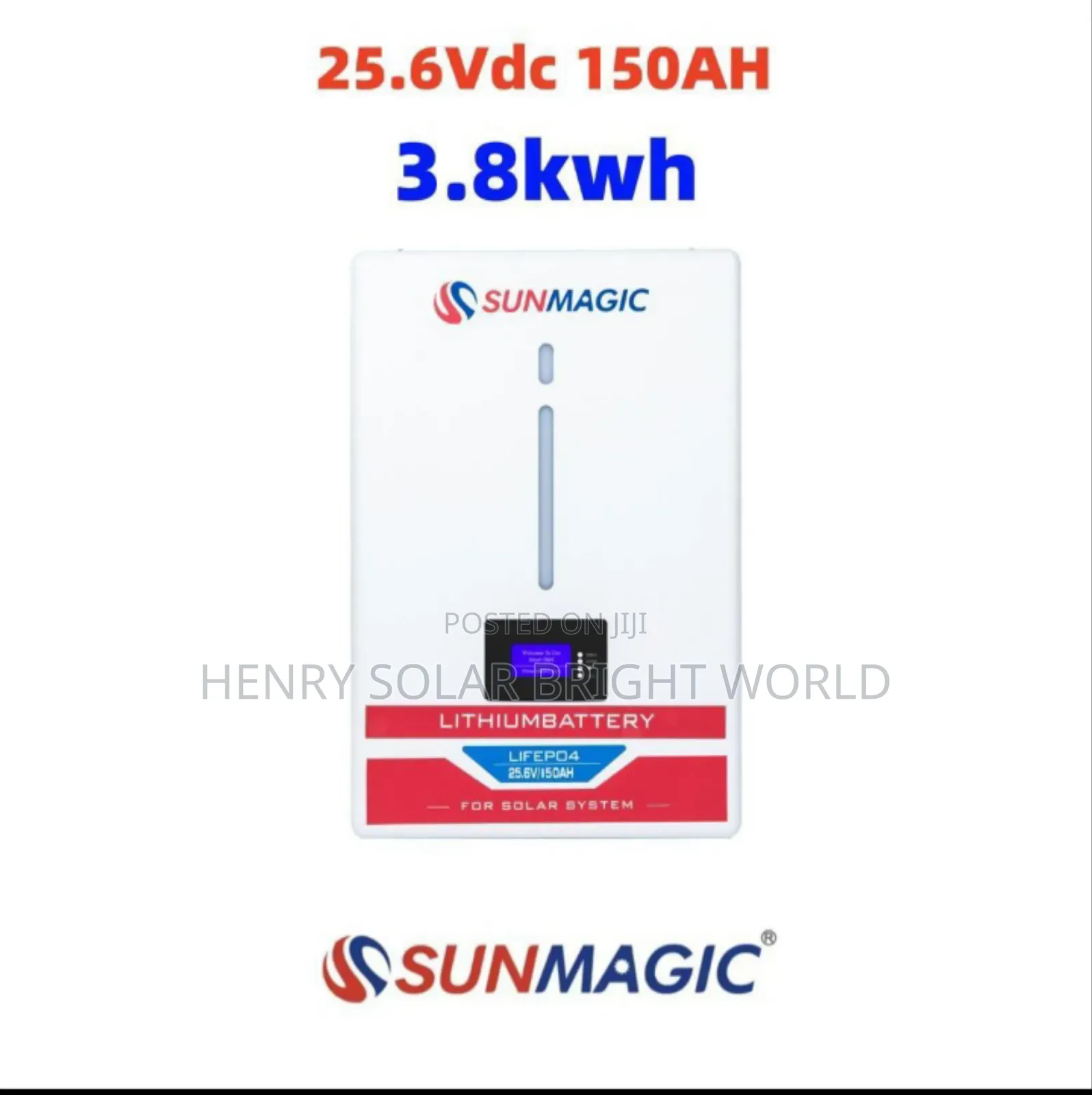 Sunmagic 25.6vdc 150ah 3.8kwh Lithium Battery