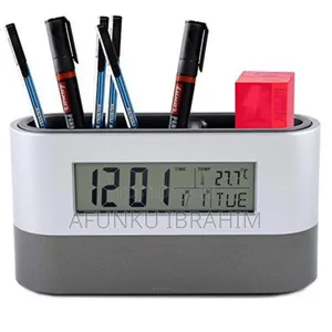 Photo - Led Pen Holder With Digital Clock/Calendar