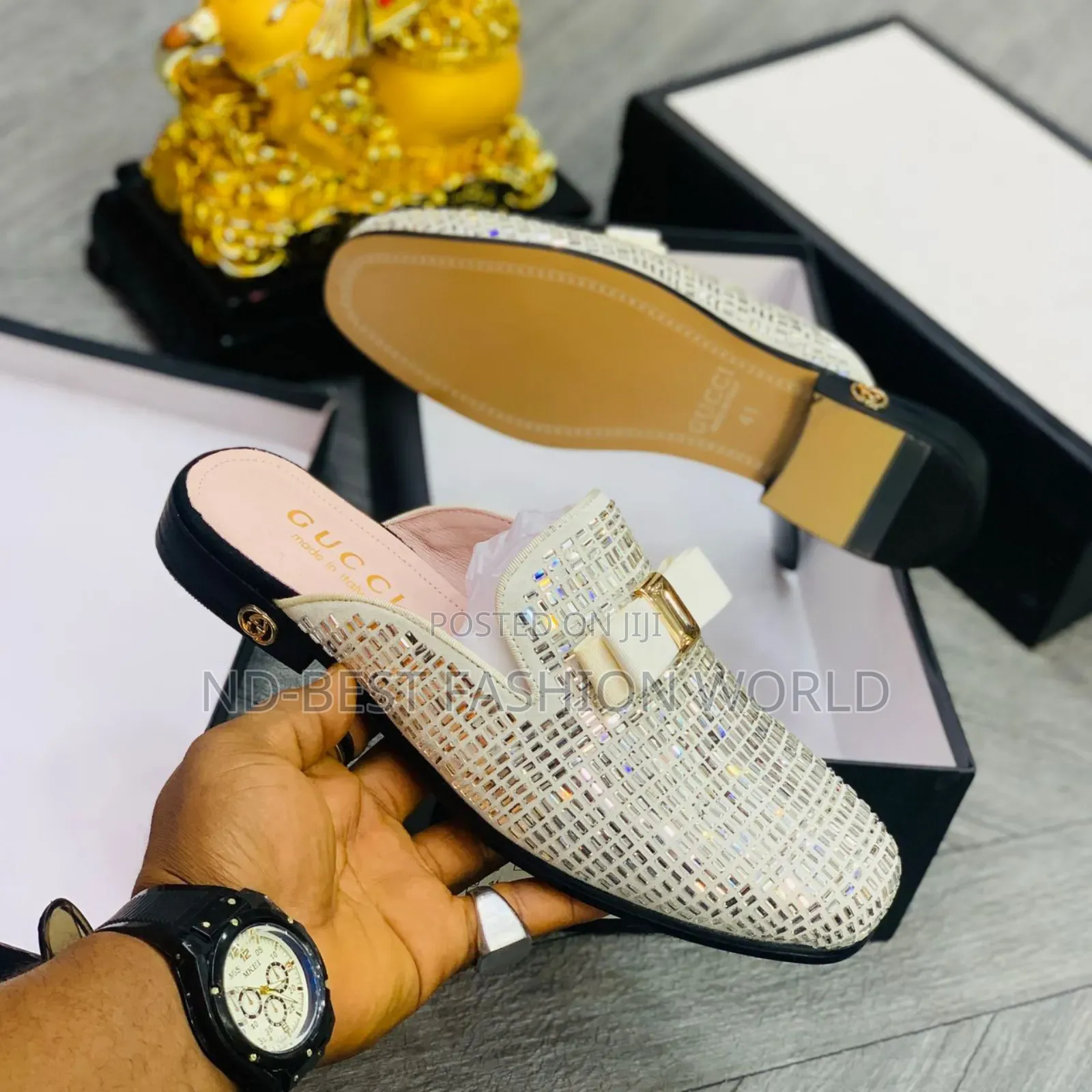 Gucci White Half Shoe