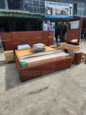 Quality 6by6 Bed Frame With Dressing Mirror and Side Drawers