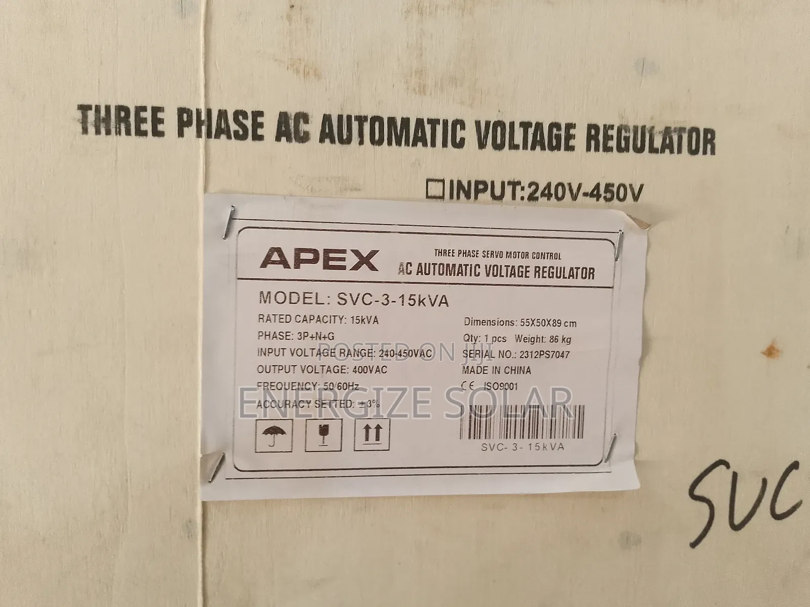 15kva Apex 3 Phase Automatic Ac Voltage Regulator