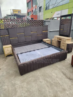 Quality King Size Bed With Cupboards and Vanity Table