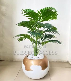 Lush Artificial Mini Fan Palm Plant in Stylish Fiberglass 