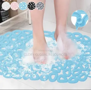 Non-Slip Elipses Hole Suctioned Silicone Bathroom Mat