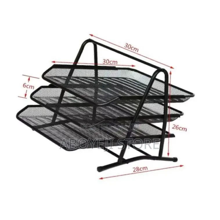 3-Tier File Document Tray-Black