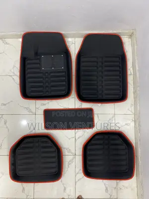 Photo - Universal Black With Red Line Leather Foot Mat