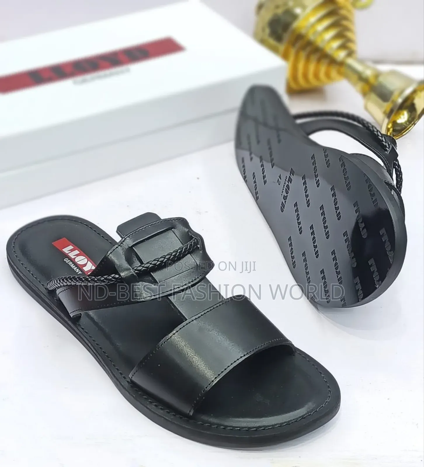Pure Leather Black Slippers