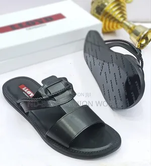 Pure Leather Black Slippers