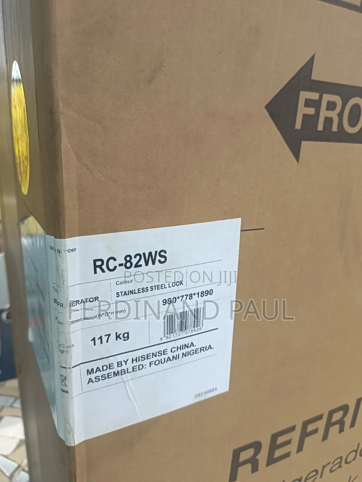 Hisense Side by Side Refrigerator Rc82ws