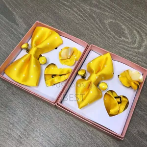 Classic Design Bow Ties With P.Filler,Cufflinks Lapel Rose