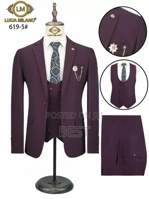 Checked 3pis Quality Suit for Men