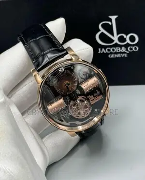 Jacob Co Quality Luxury Men Genuine Leather Wristwatch
