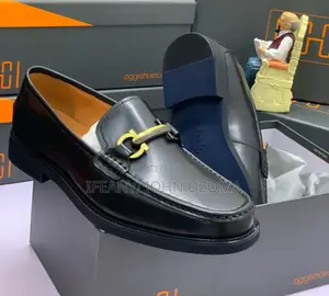 Oggi Black and Brown Leather Corporate Shoe