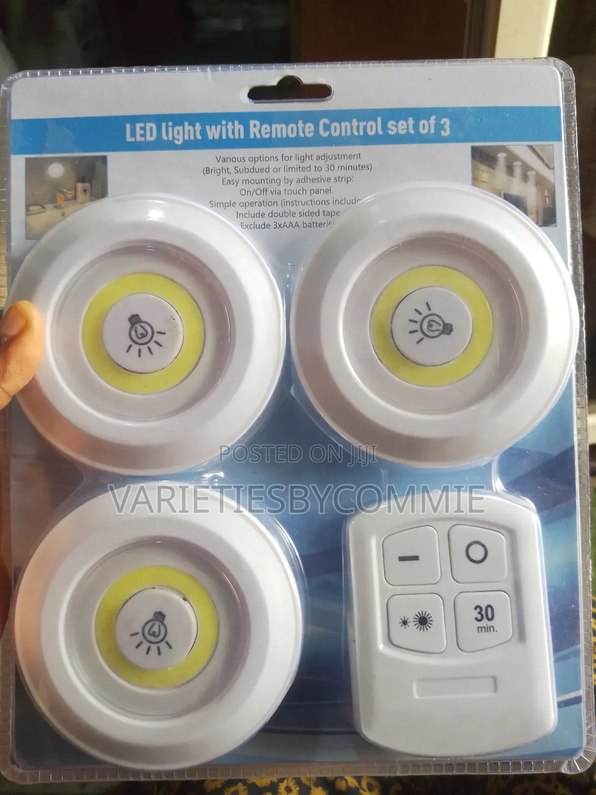 Led Light With Remote Control Set of 3