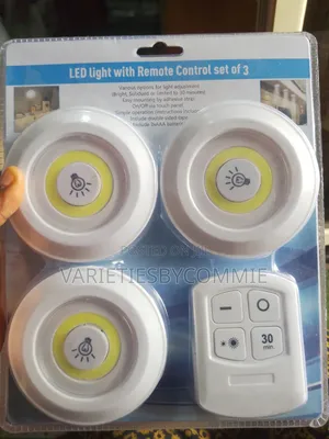 Led Light With Remote Control Set of 3