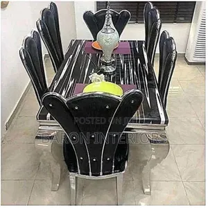 Marble Dining Table + 6 Sitting Chairs