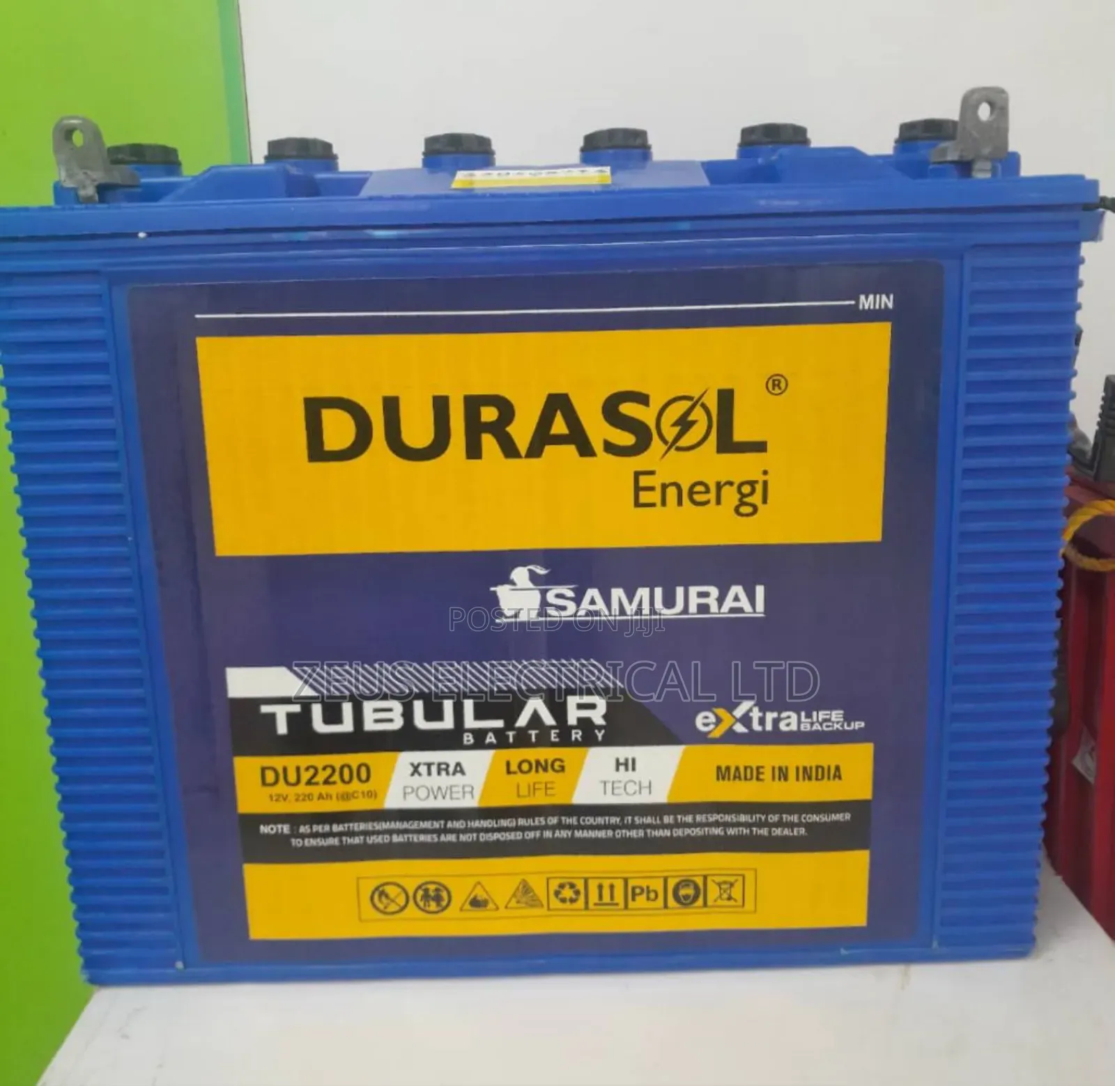 Durasol 220ah Tubular Battery