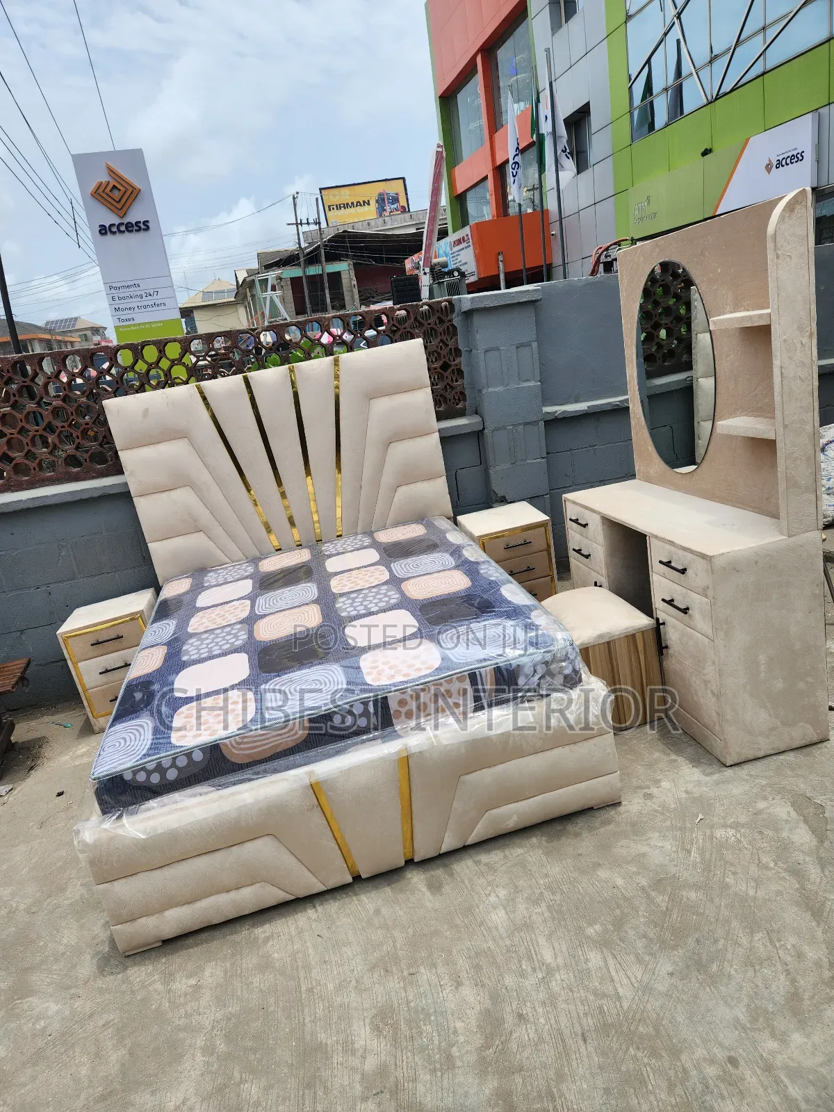 Cream Colour Velvet 5by6 Bed Frame