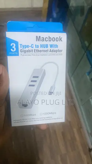 3ports Typec To Hub With Gigabit Ethernet Adapter