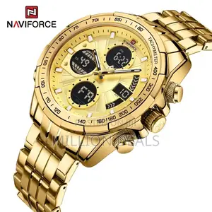 Chronograph Mens Analog/Digital Wrist Watch Gold