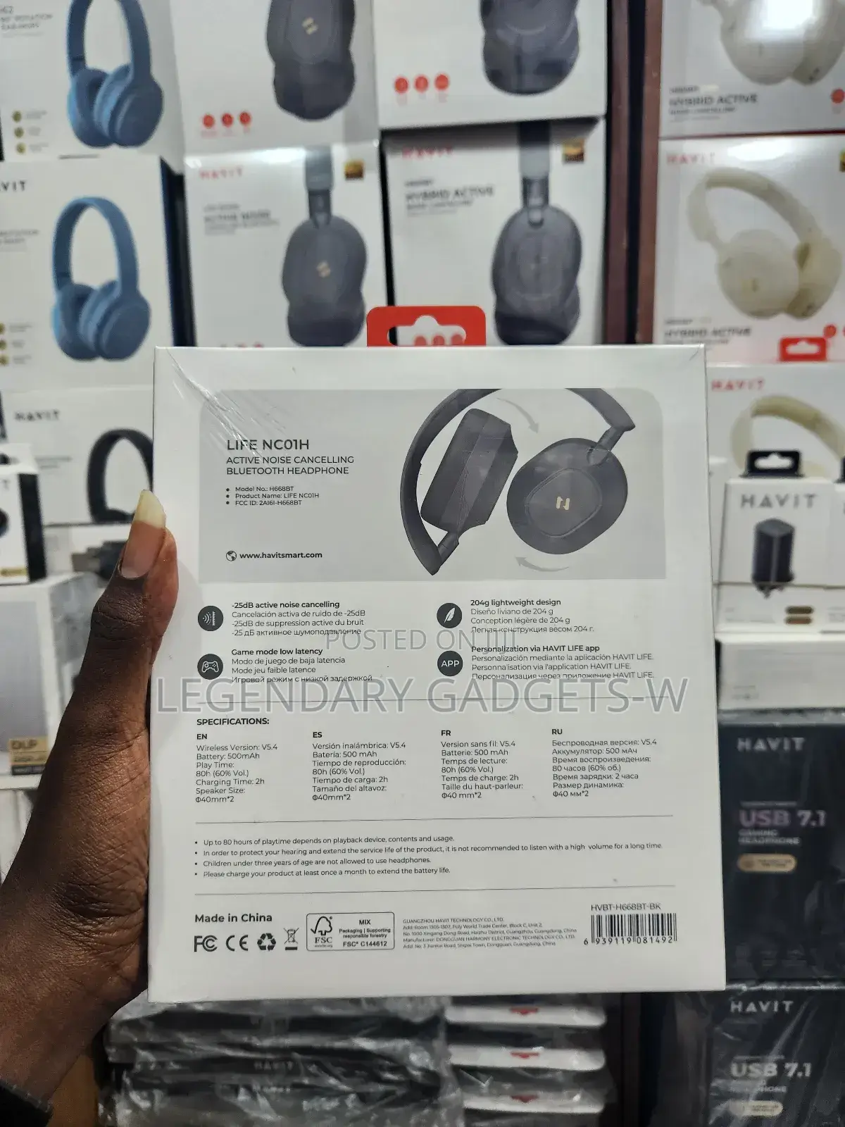Havit Live Nc01h Active Noise Canceling Bluetooth Headset