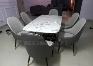 Classic Marble Dining Table and Chairs