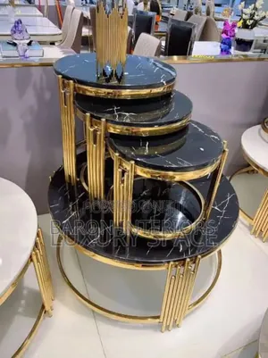Marble Top Center Table With 3 In1 Side Stool