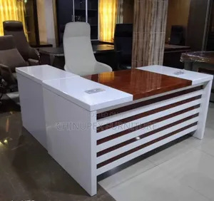 Executive Office Table White and Brown