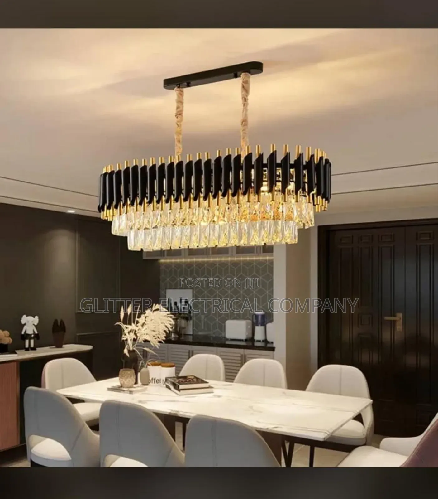 Luxury Crystal Chandelier Light for Executive Dining Room.