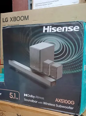 340watts, Hisense Sound Bar, Wireless Woofer, Black Color