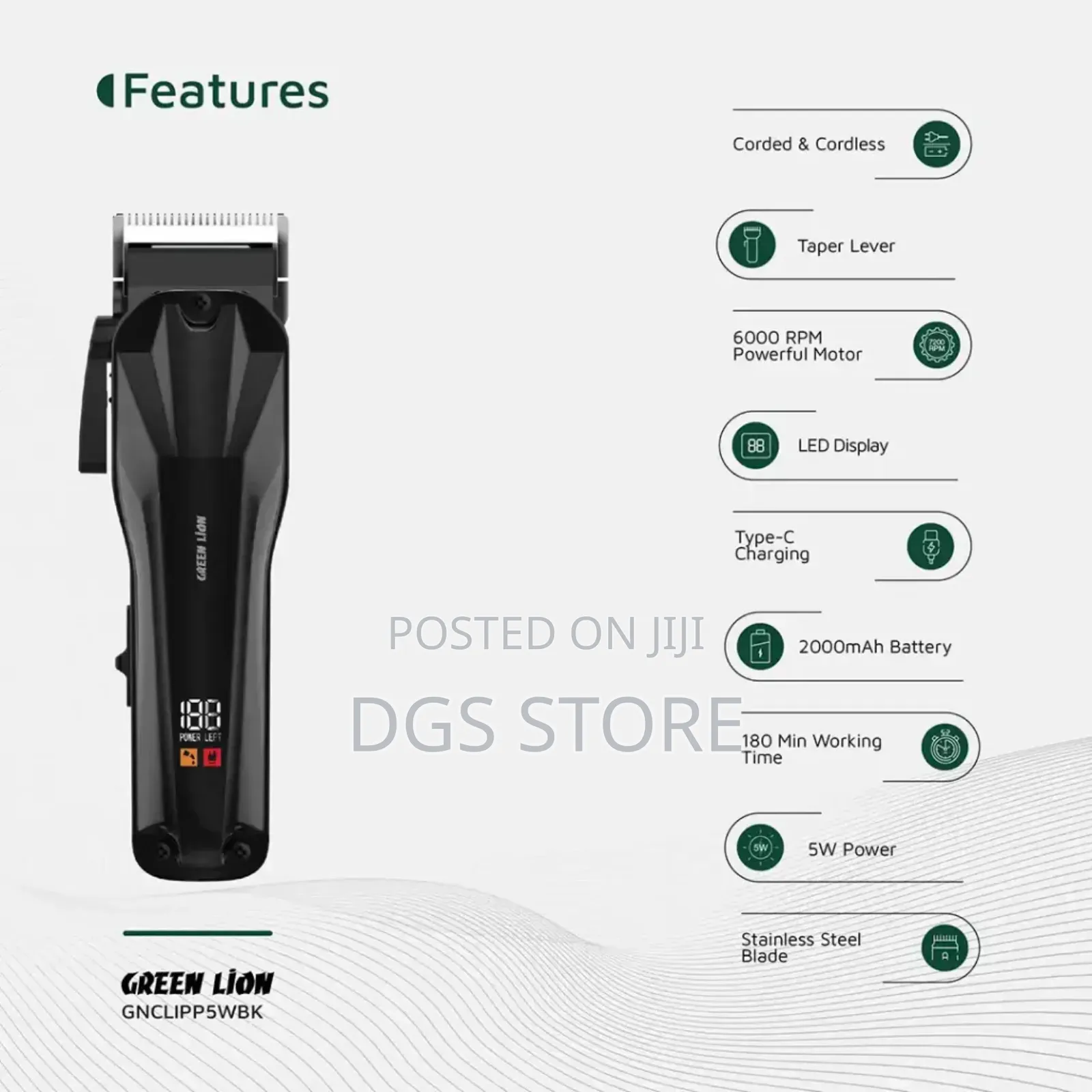 Green Lion Clip Pro Hair Clipper